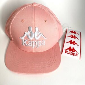 Kappa Light Pink White Embroidered Logo Snap Back Hat NWT
